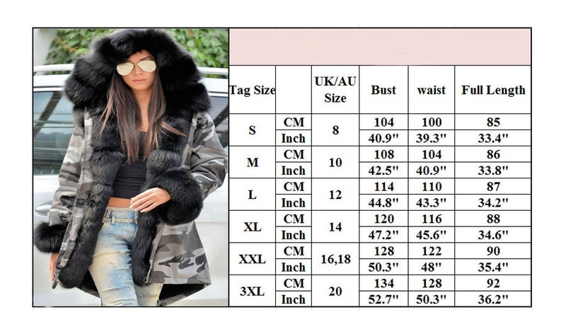 Roiii Women Thicken Warm Winter Coat Hood Down Parka Fleece Fur Outdoor Overcoat Long Jacket Outwear - Image 3